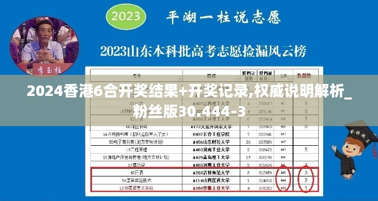 2024香港6合开奖结果+开奖记录,权威说明解析_粉丝版30.444-3