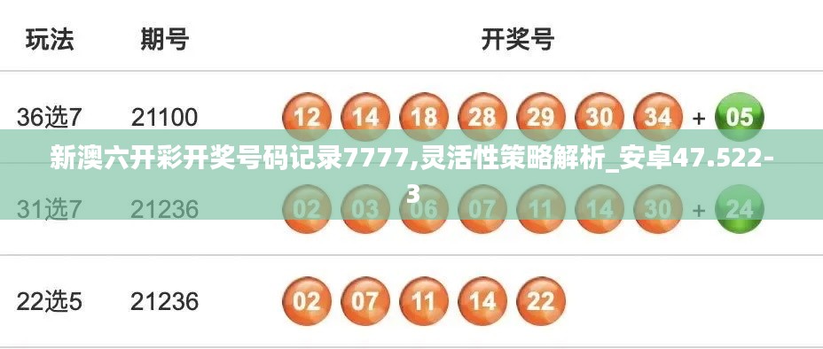 新澳六开彩开奖号码记录7777,灵活性策略解析_安卓47.522-3