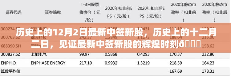 历史上的十二月二日，见证最新中签新股的辉煌时刻