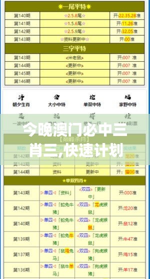 今晚澳门必中三肖三,快速计划解答设计_高级版54.920