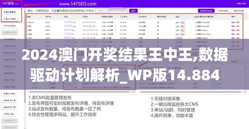 2024澳门开奖结果王中王,数据驱动计划解析_WP版14.884