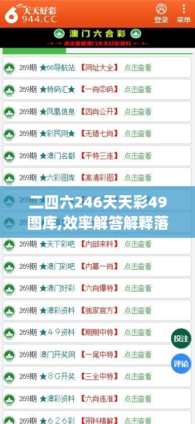 二四六246天天彩49图库,效率解答解释落实_DX版6.690