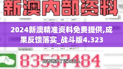 2024新澳精准资料免费提供,成果反馈落实_战斗版4.323