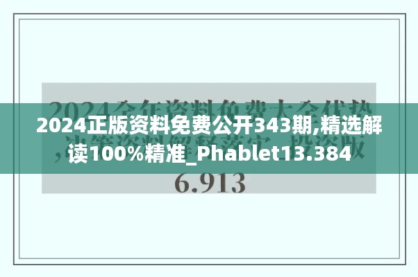 2024正版资料免费公开343期,精选解读100%精准_Phablet13.384