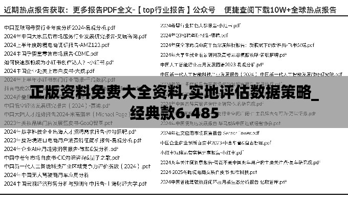 正版资料免费大全资料,实地评估数据策略_经典款6.485