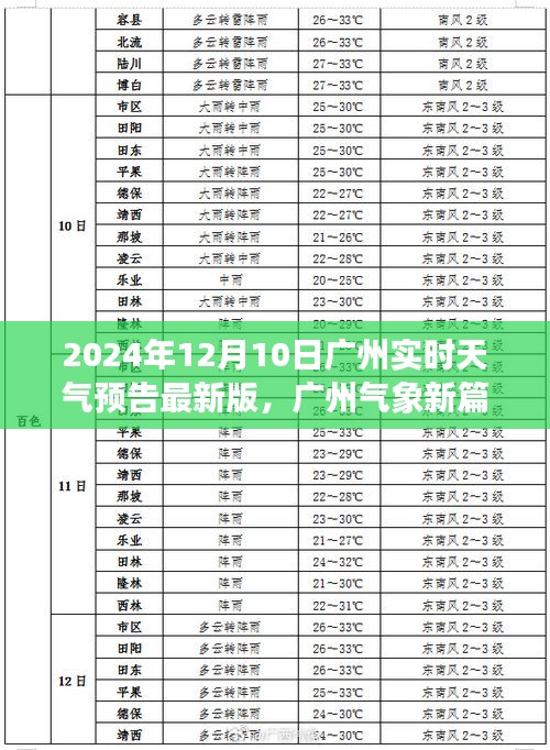 广州天气预报，最新实时天气预告与洞察（2024年12月10日）