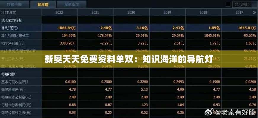 新奥天天免费资料单双：知识海洋的导航灯