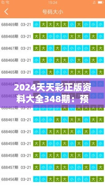 2024天天彩正版资料大全348期：预测新趋势的起点