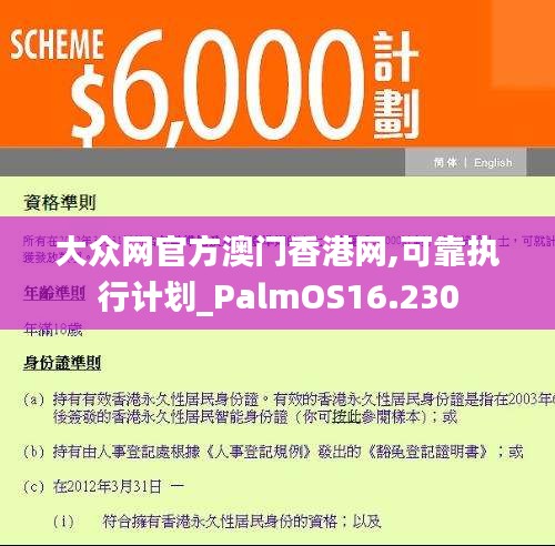 大众网官方澳门香港网,可靠执行计划_PalmOS16.230