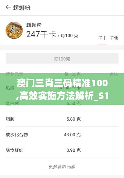 澳门三肖三码精准100,高效实施方法解析_S18.247