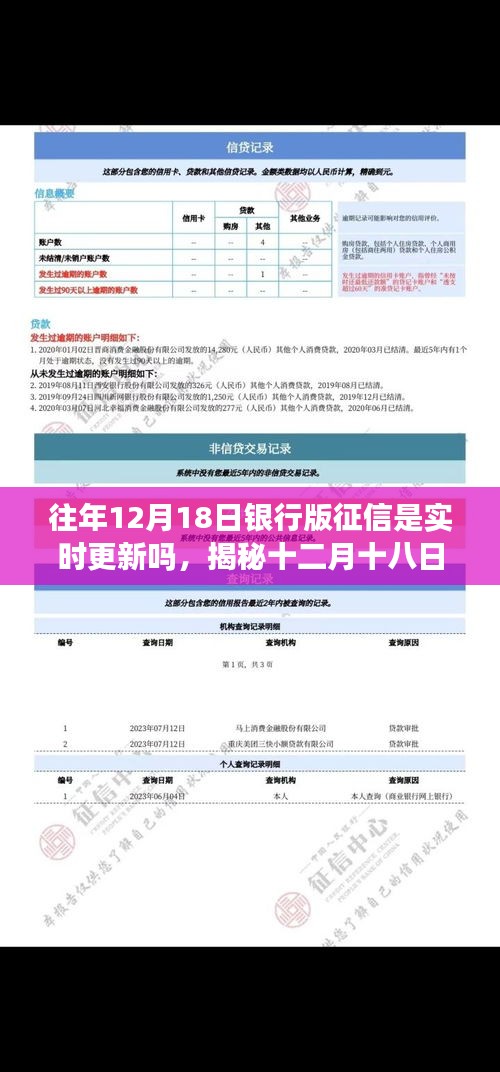 揭秘，十二月十八日银行版征信更新实时机制解析