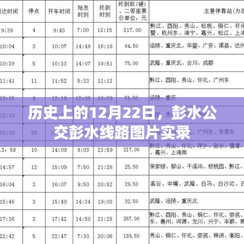 彭水公交彭水线路历史实录，探寻历史中的12月22日图片纪实