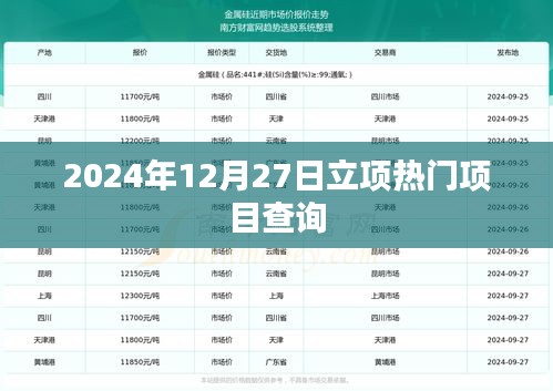 2024年热门项目立项查询启动