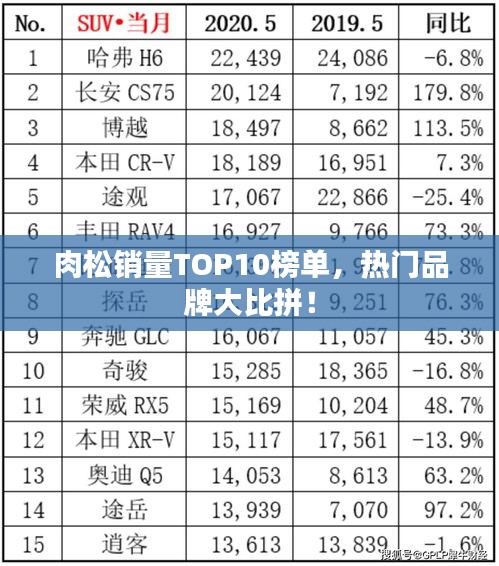 肉松销量TOP10榜单，热门品牌大比拼！