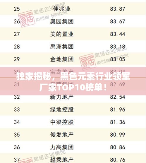 独家揭秘，黑色元素行业领军厂家TOP10榜单！