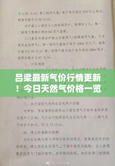 吕梁最新气价行情更新！今日天然气价格一览