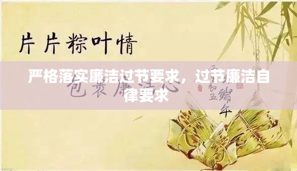 严格落实廉洁过节要求，过节廉洁自律要求 